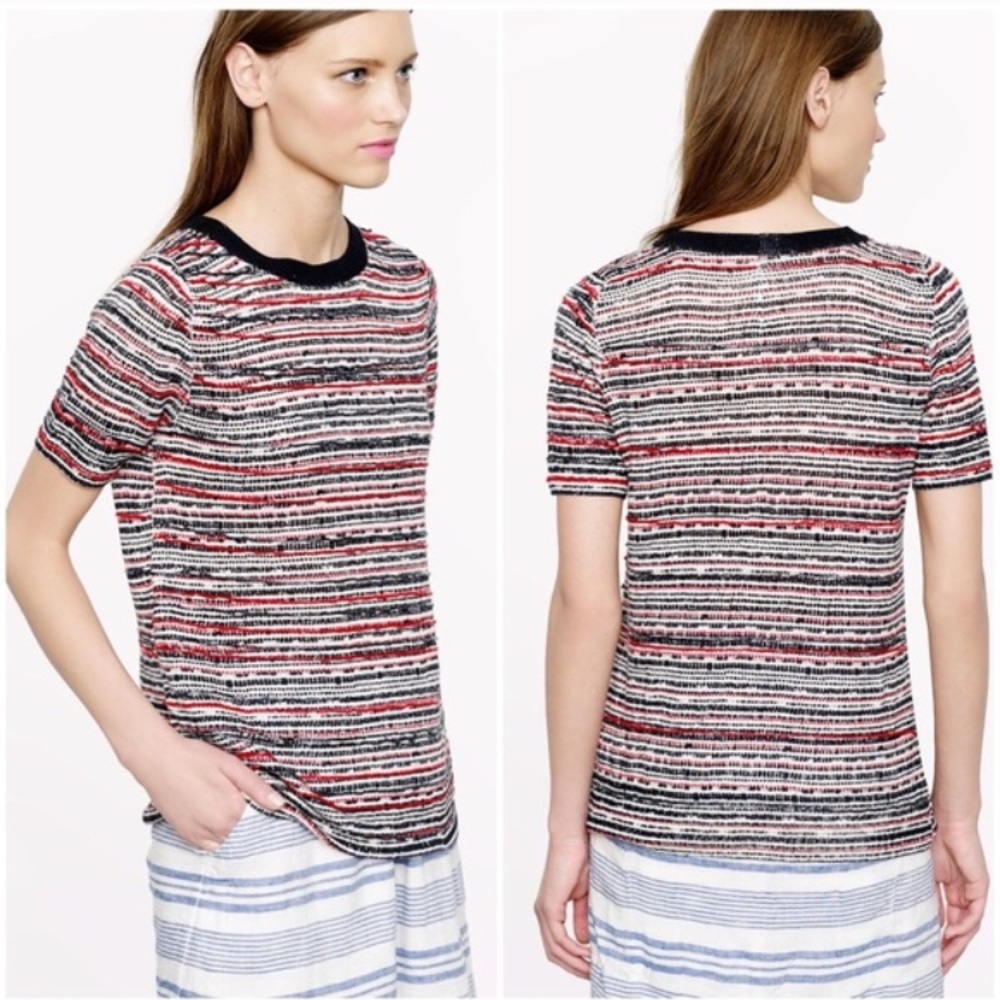 J Crew 100% linen beaded tee XXS - Picture 2 of 6